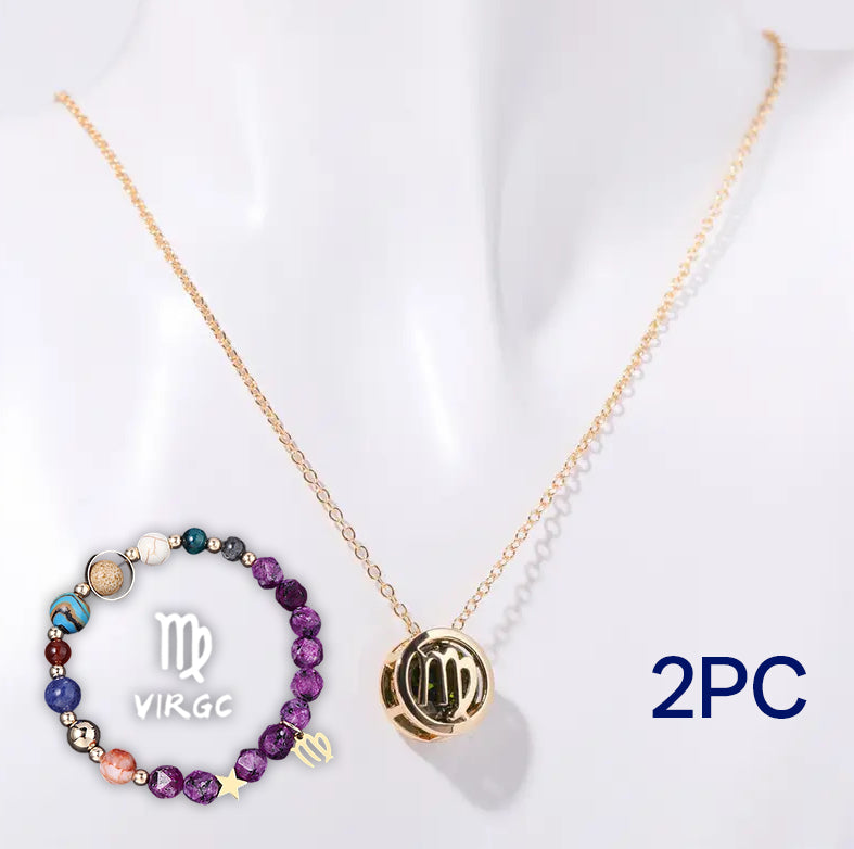 Parure de collier en perles de pierre naturelle