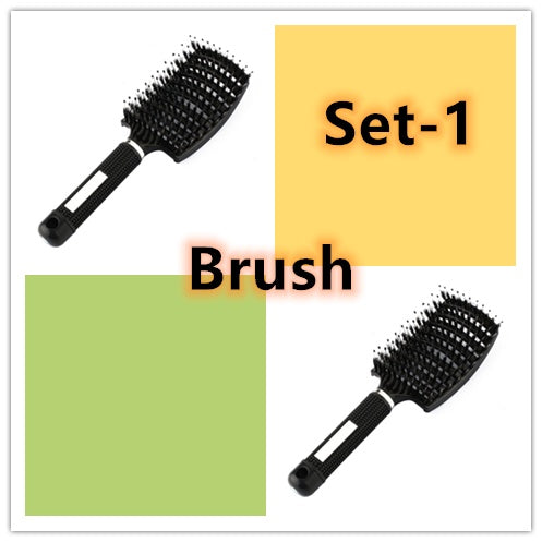 Cepillo para el cabello antinudos Brushy, desenredante para mujer, cerdas de nailon, masajeador de cuero cabelludo, peine para el cabello