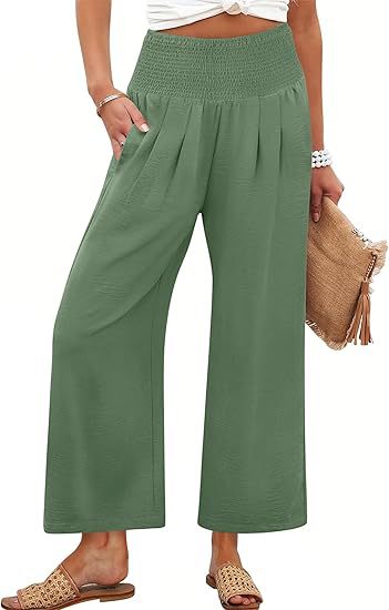 Pantalon court taille haute de couleur unie pour femme PrintempsAutomne