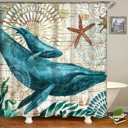 sea worldl Style Pattern Bathroom Shower Curtain by eprolo