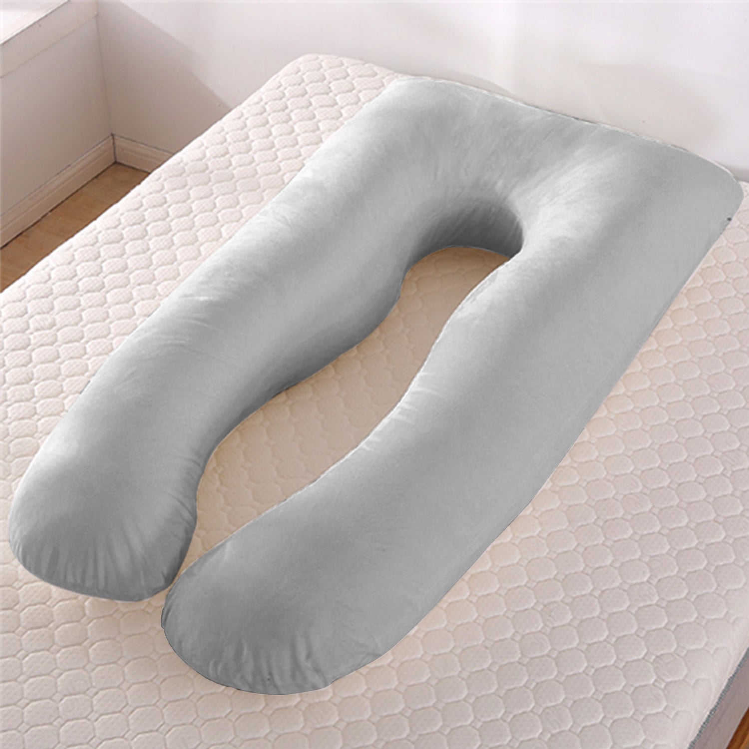 Almohada de soporte para dormir de verano para mujeres embarazadas, almohadas de maternidad en forma de U, seda helada para el embarazo