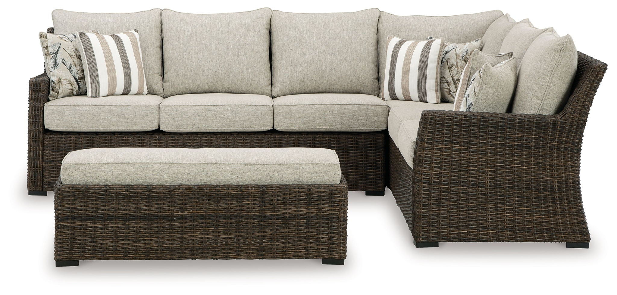 Ashley Brook Ranch Brown Sofa Sectional Set of 3-1