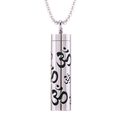 Pendentif diffuseur d'huiles essentielles cylindrique en acier inoxydable