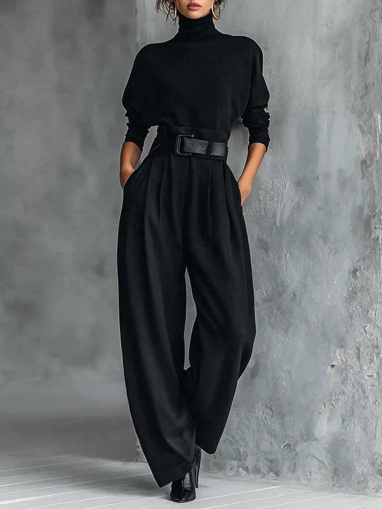 Pantalon de costume taille haute américain en soie glacée de haute qualité