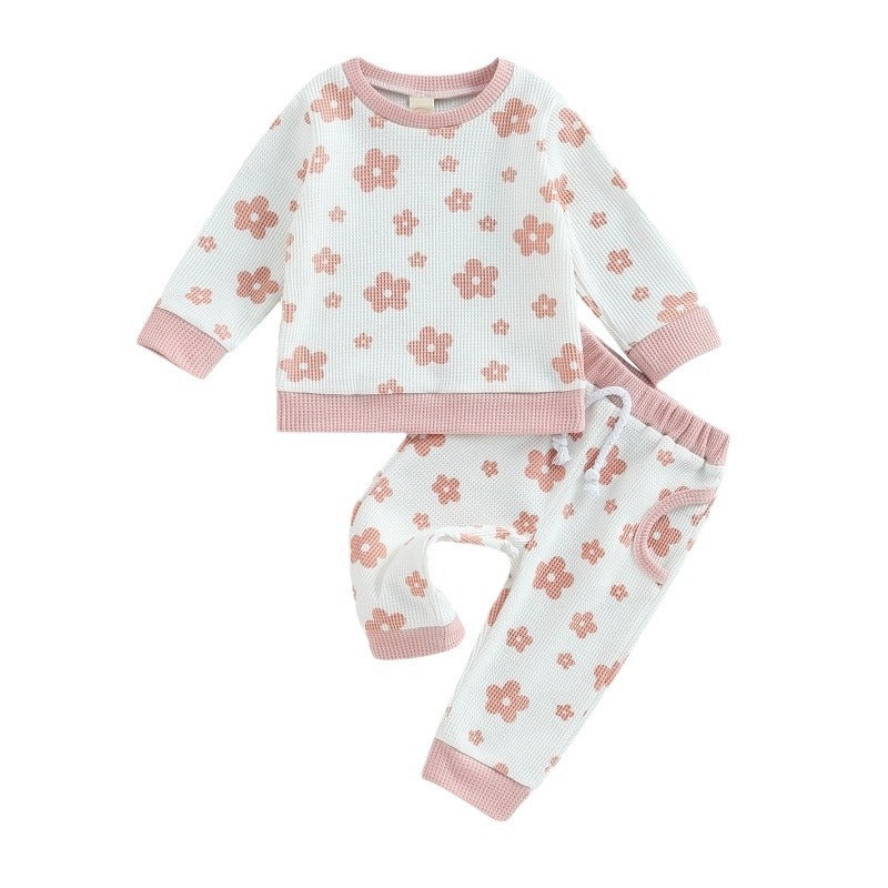 Ensemble pull imprimé floral pour enfants