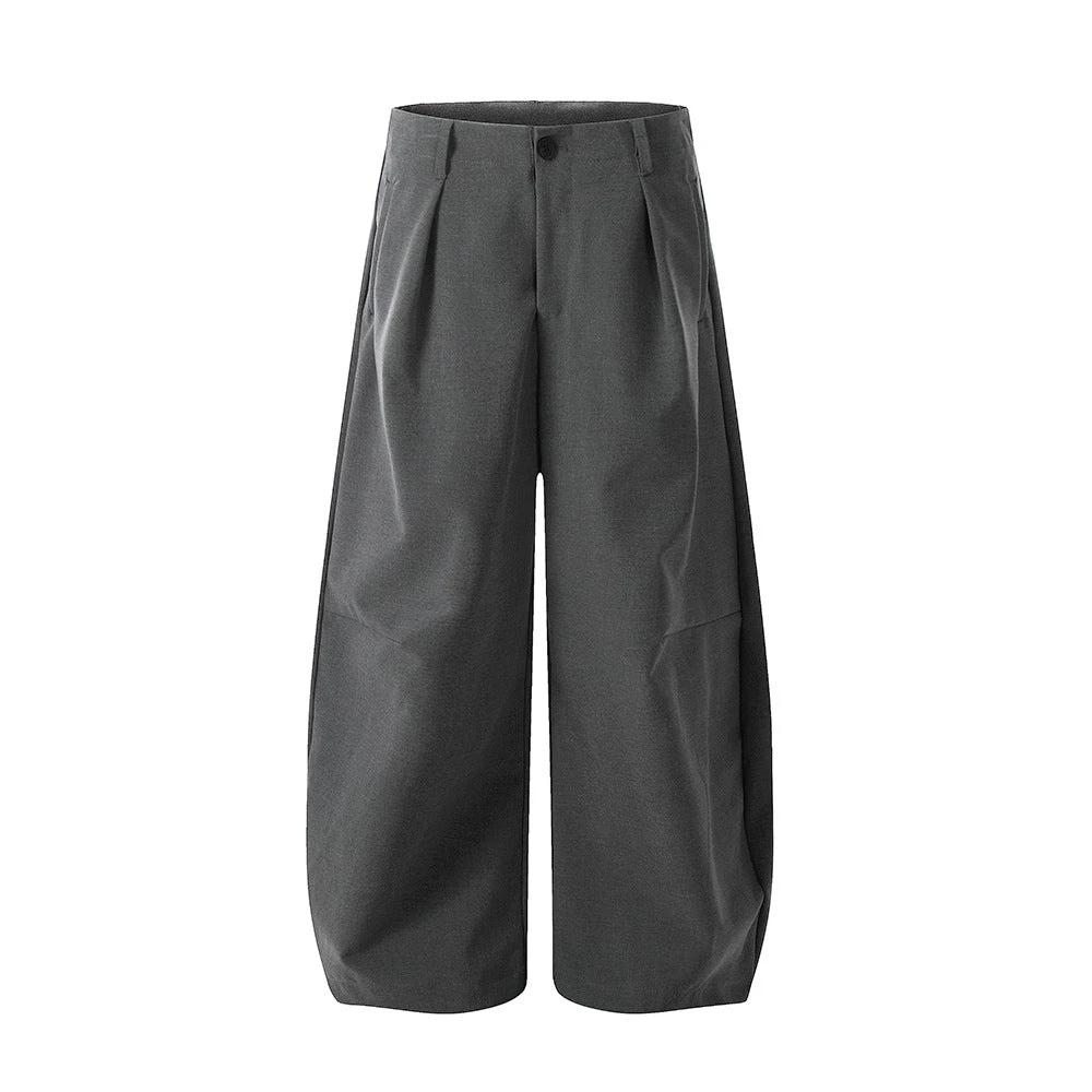 Solid Color Loose Wide Leg Curved Knife Pants by eprolo