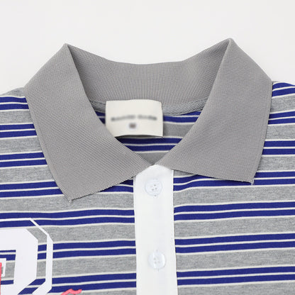Striped short sleeved polo shirt
