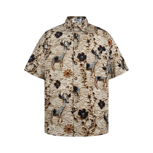 Chemise à manches courtes en daim