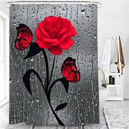 Hot HD Digital Printing Polyester Waterproof Polyester Flower Bathroom Hotel Shower Curtain by eprolo