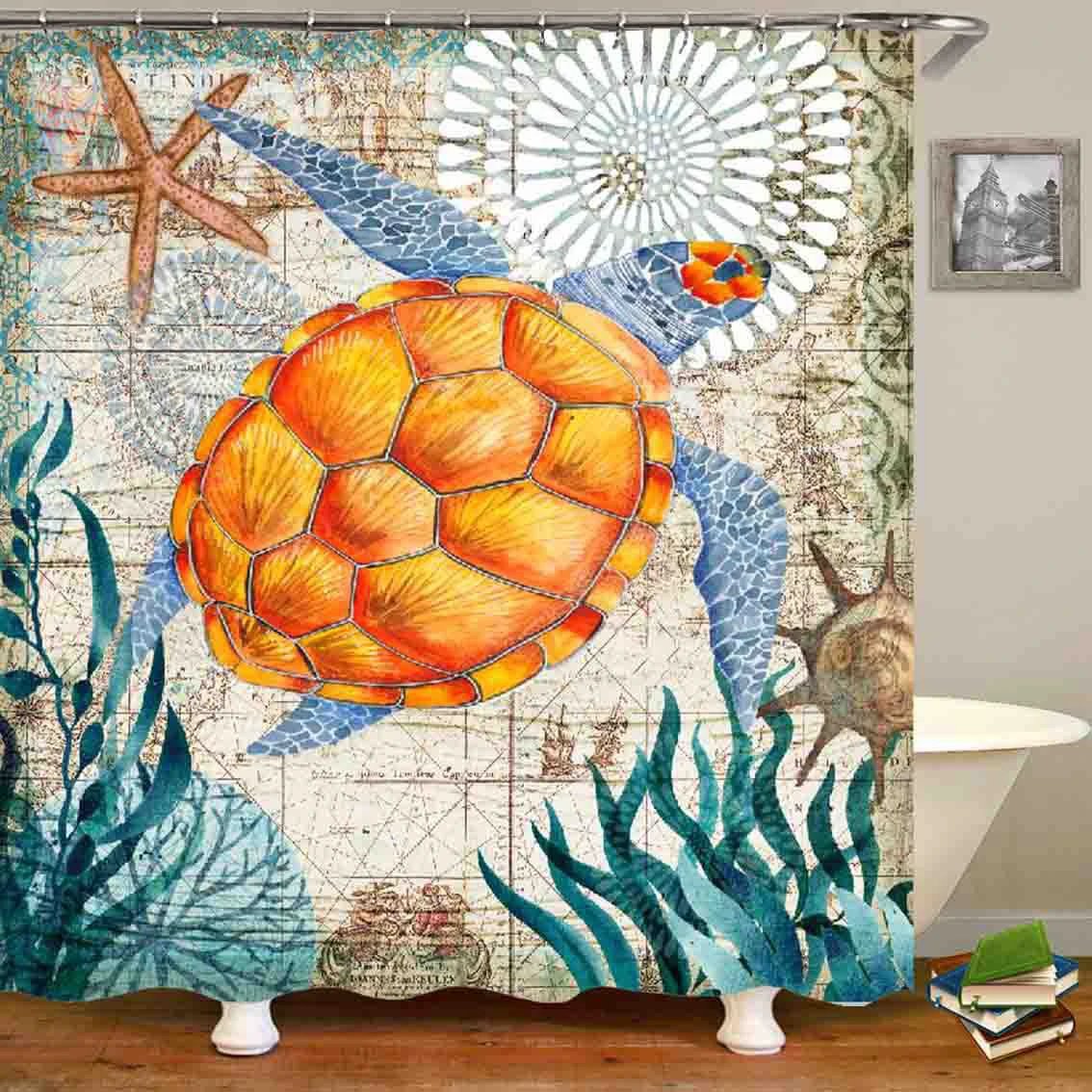 sea worldl Style Pattern Bathroom Shower Curtain by eprolo