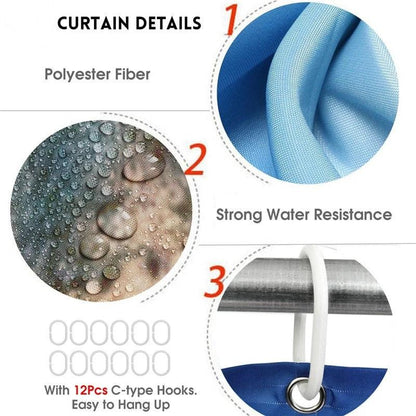Hot HD Digital Printing Polyester Waterproof Polyester Flower Bathroom Hotel Shower Curtain by eprolo