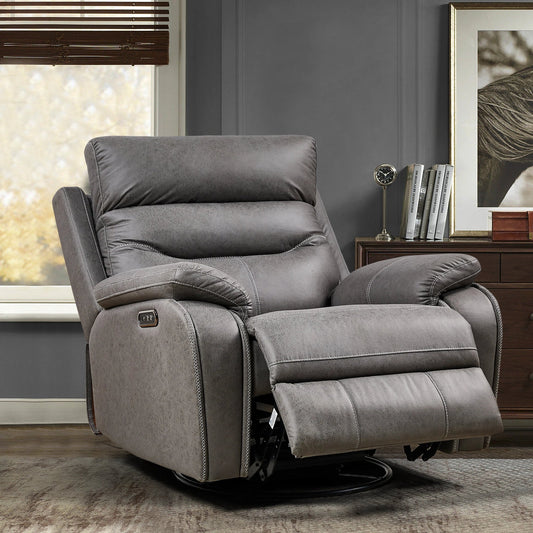 Liyasi Dual OKIN Motor Rocking and 240 Degree Swivel Single Sofa Seat recliner Chair Infinite Position Head rest by eprolo