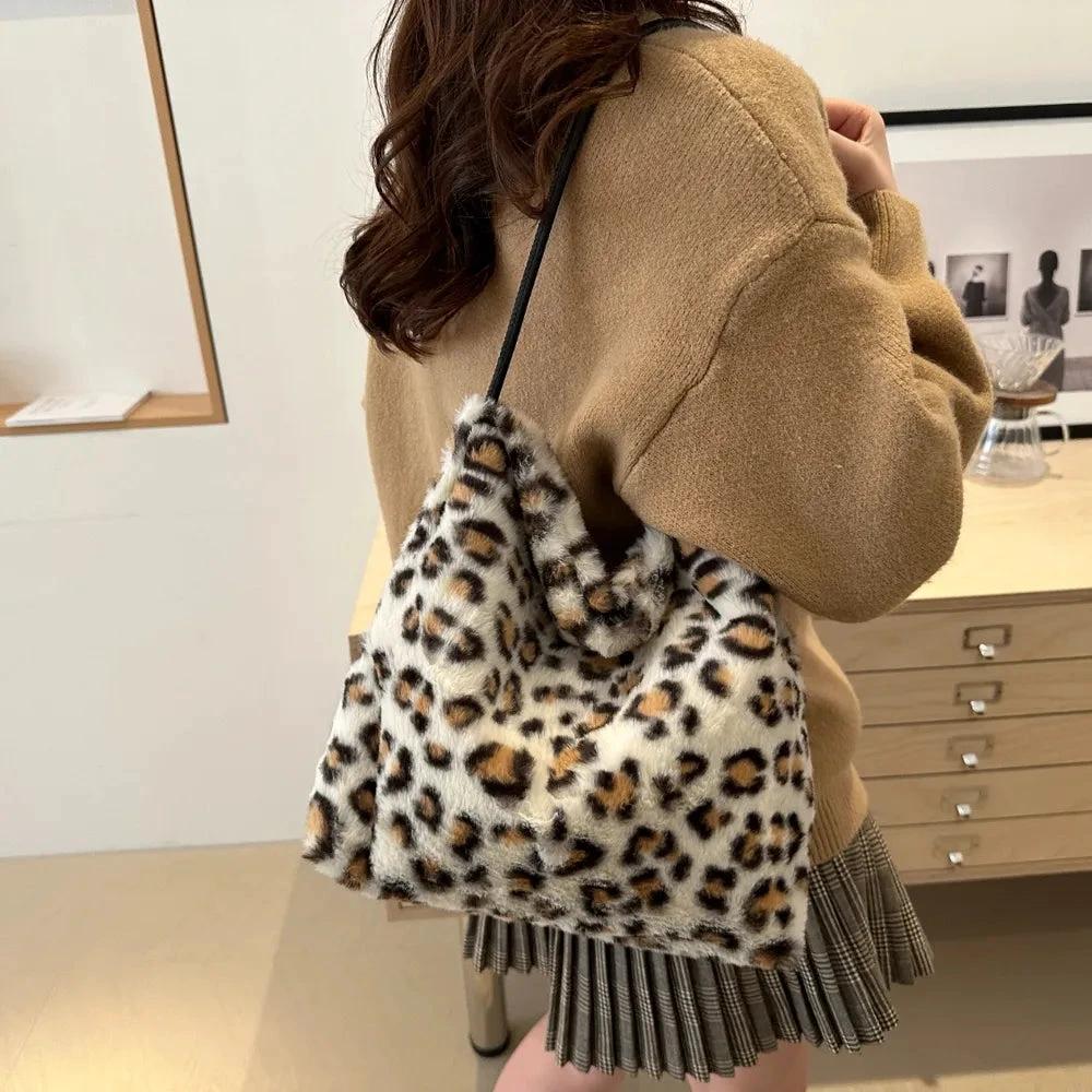 Leopard Furry Shoulder Bag by eprolo