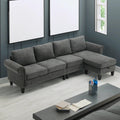 Convertible Sectional Sofa with Storage,L-shaped sofa Modern Linen Fabric Sectional Couches for Living Room,Gray by eprolo