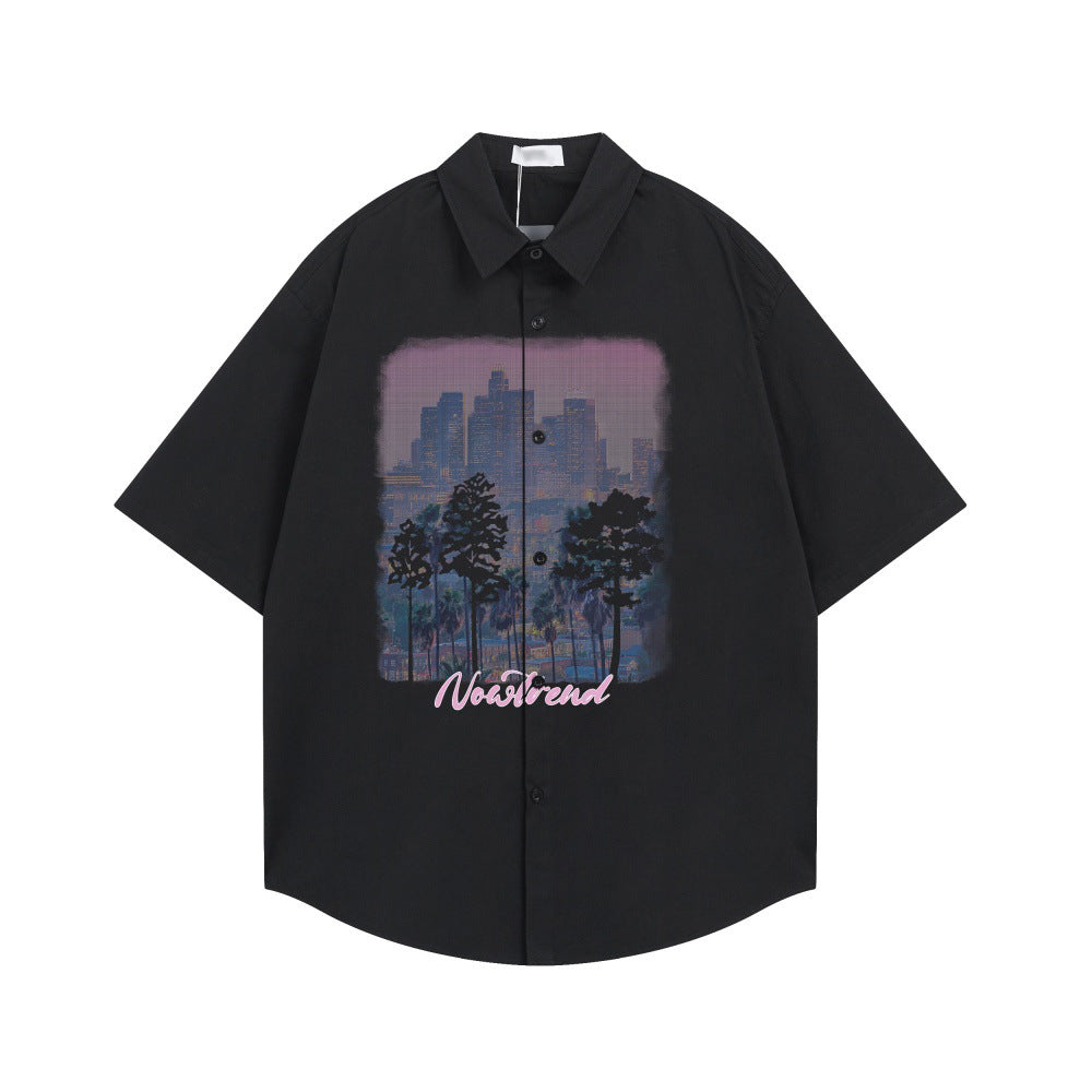 Urban forest printed short sleeved shirt