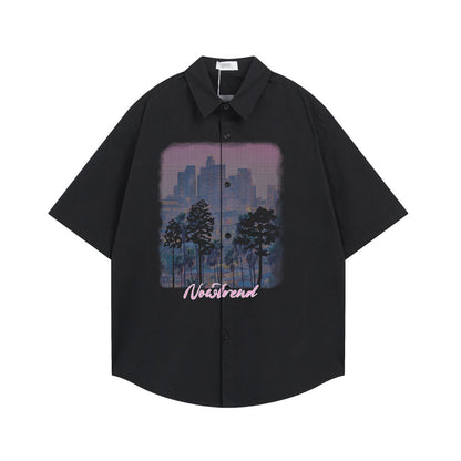 Urban forest printed short sleeved shirt