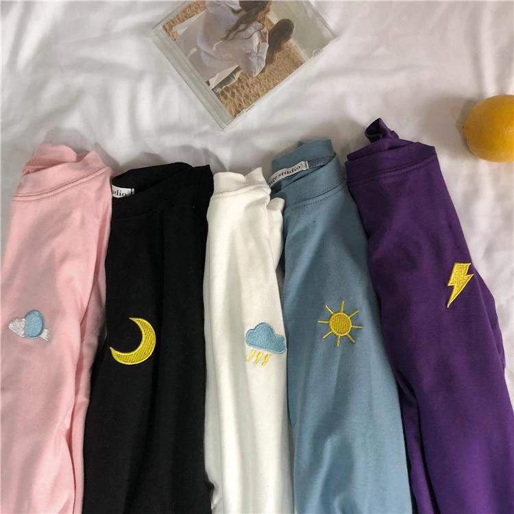 Vintage-inspired Loose Cartoon Embroidered Girl's Short Sleeve T-Shirt Women Fashion Casual Oversized Top by eprolo