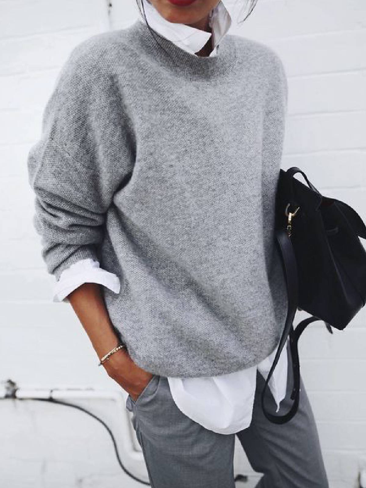 Fashion Long Sleeve Pullover Sweater Fall