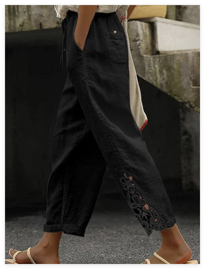 Pantalon décontracté ample et droit pour femme