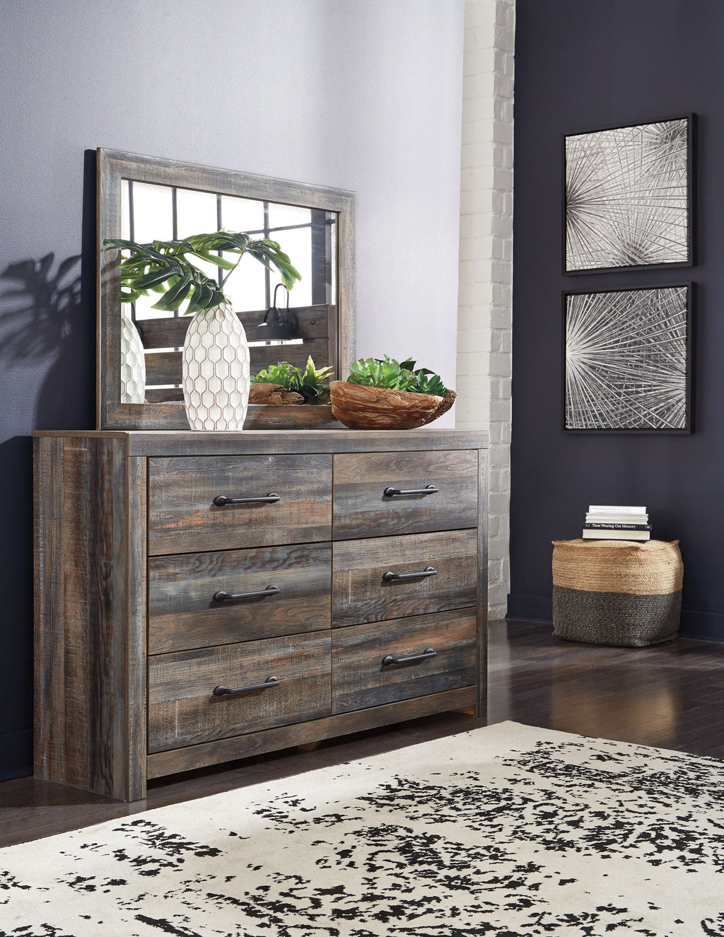 Dark Brown King Bookcase Bed & Storage Set 7-Piece Bedroom Furniture-2