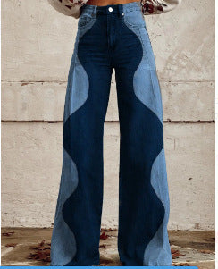 Pantalones casuales de mezclilla de talla grande para mujer europea y americana
