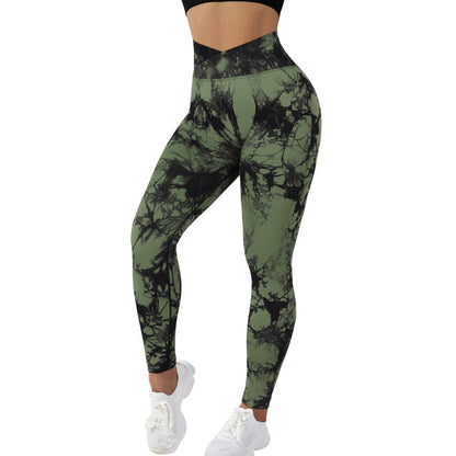 Legging Tie-Dye Sans Couture Femme, Pantalon Yoga Push Up, Sport, Fitness, Course, Gym