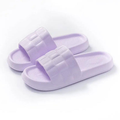 Summer Women's Soft Bottom Breathable Sandals in lavender with cushioned textured footbed