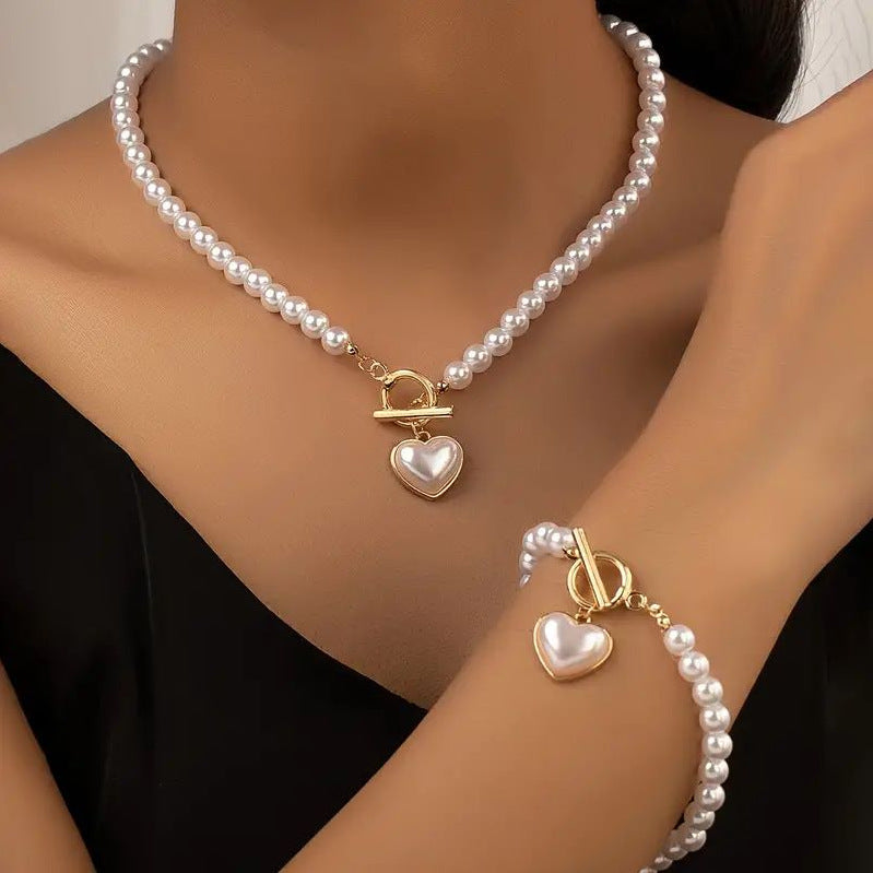 Parure Collier et Bracelet Perle d'Amour avec Fermoir OT
