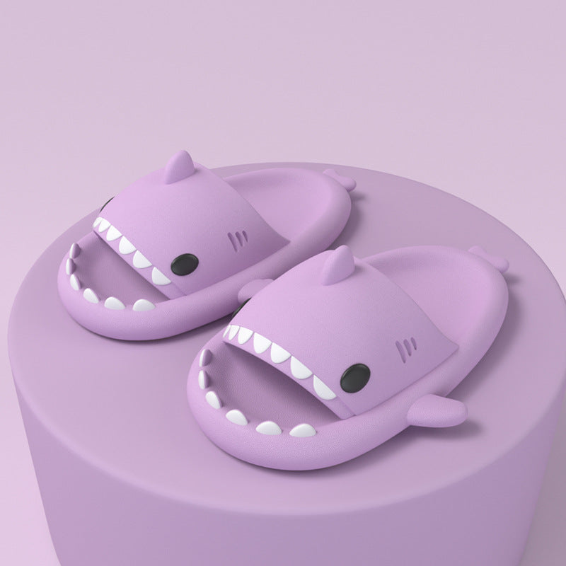 Pantuflas de tiburón de dibujos animados divertidas y bonitas, suaves, para interior y exterior