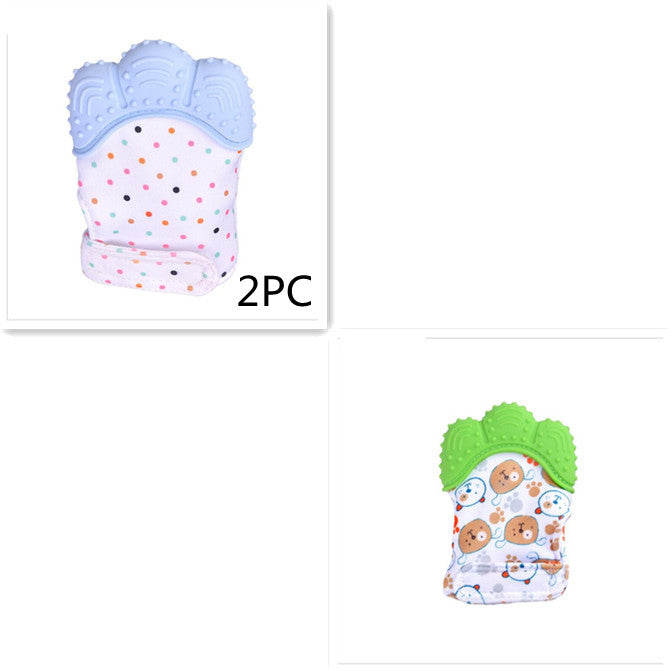 Anneau de dentition pour bébé, gants molaires en silicone anti-morsure, jouets sonores pour enfants