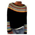 Women's Sweater Round Neck Multicolor Loose Fashion Pullover Sweater
