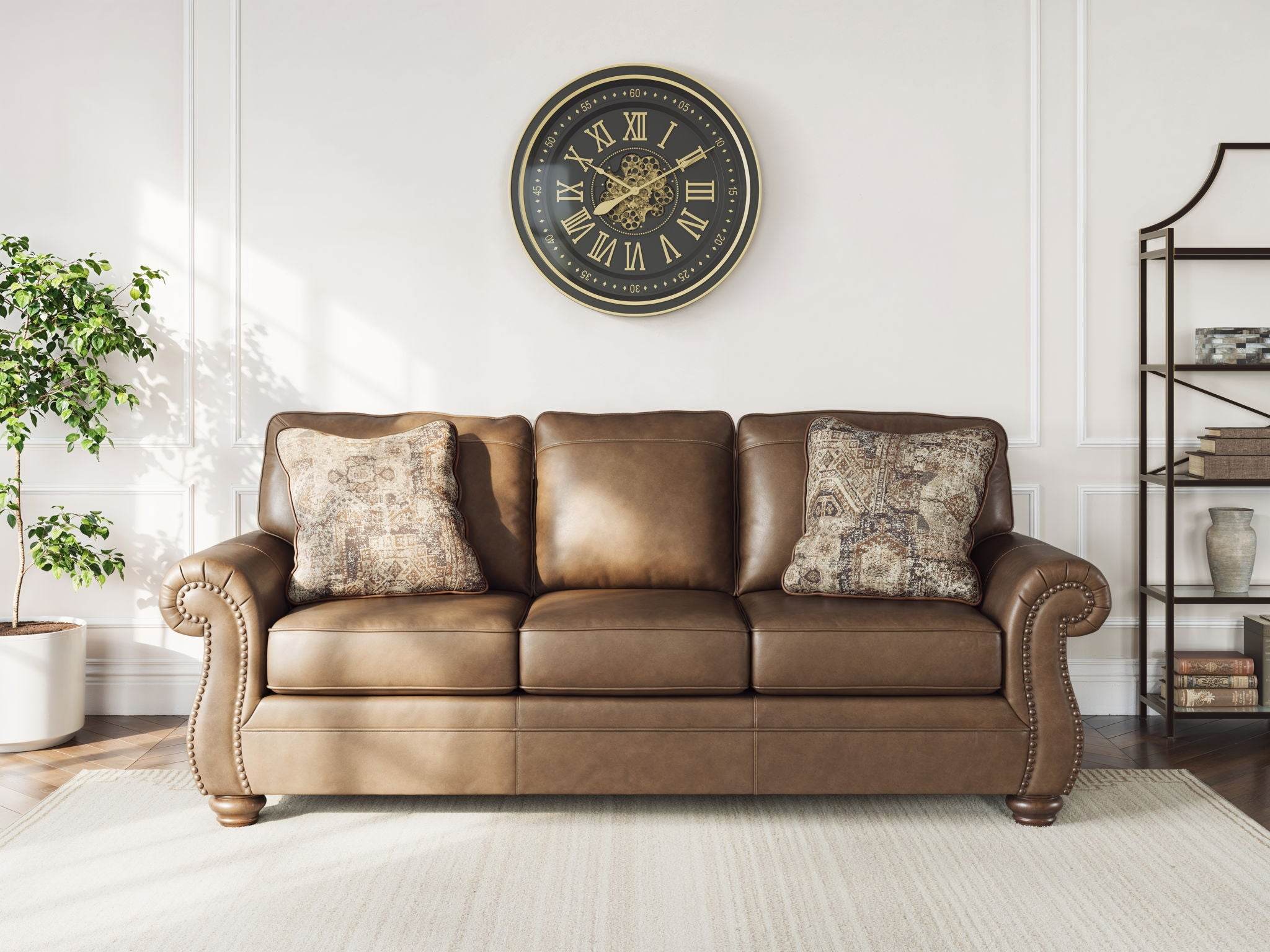Signature Design by Ashley Signature Chasemore Sofa Traditional Roll Arm Faux Leather Sofabed-4