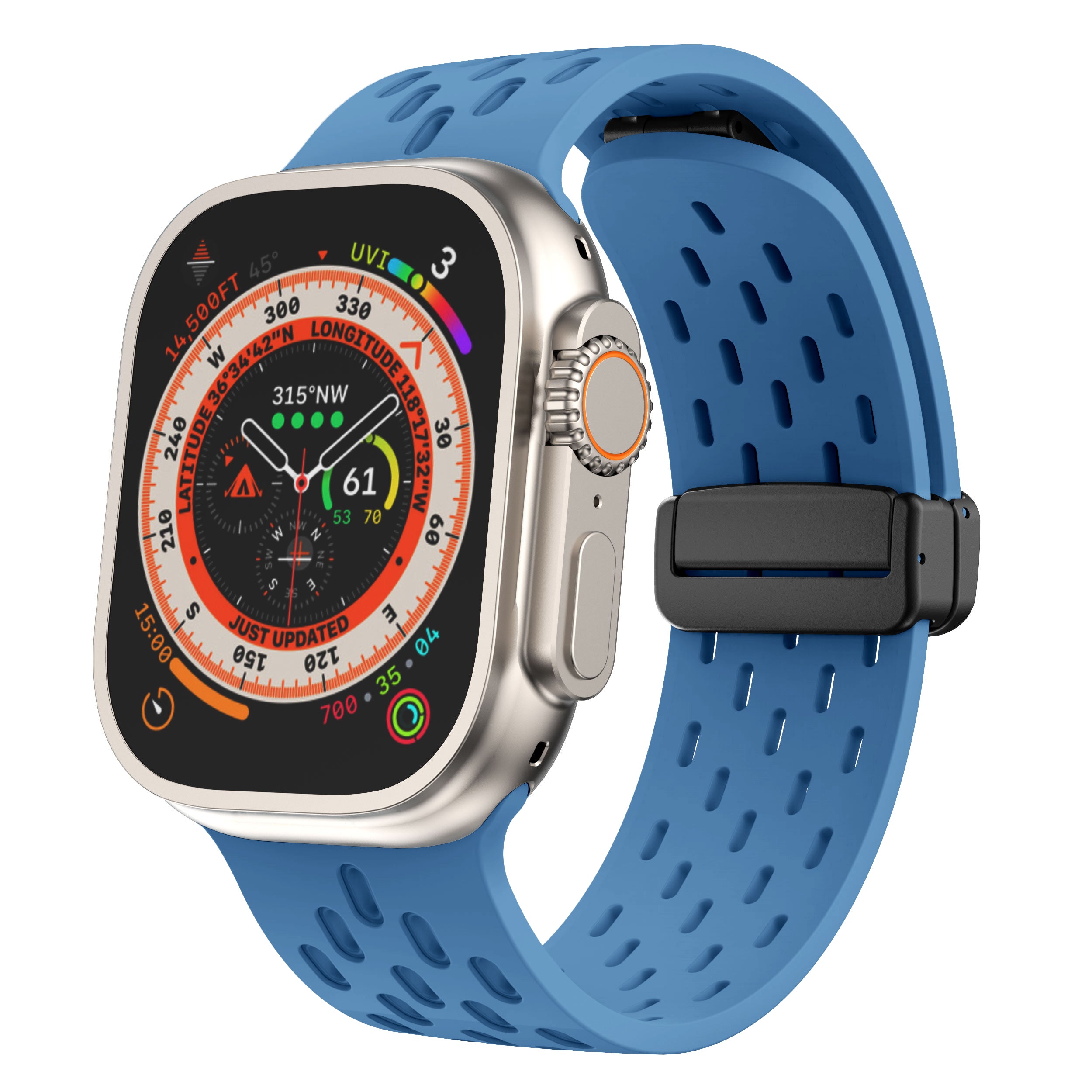 Bracelet de montre Iwatch en silicone avec boucle magnétique en maille