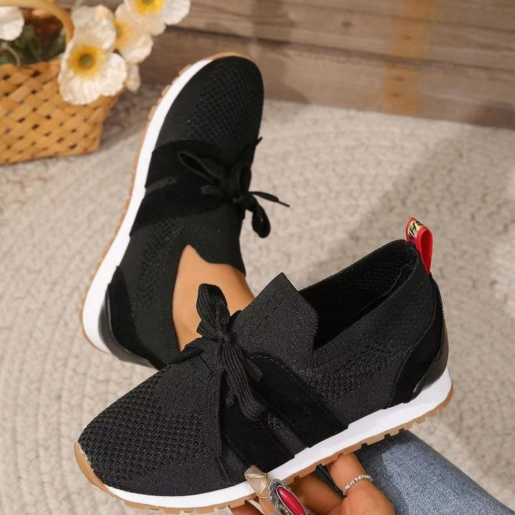 Zapatos Planos de Malla con Cordones para Mujer, Transpirables, Informales, para Caminar, con Cuña