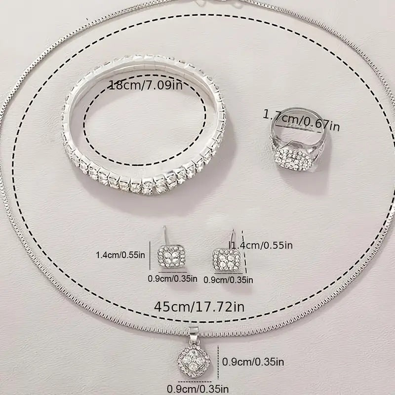 Ensemble de cinq montres-bracelets à quartz romain tendance en diamant pour femme