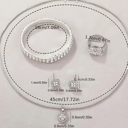 Ensemble de cinq montres-bracelets à quartz romain tendance en diamant pour femme