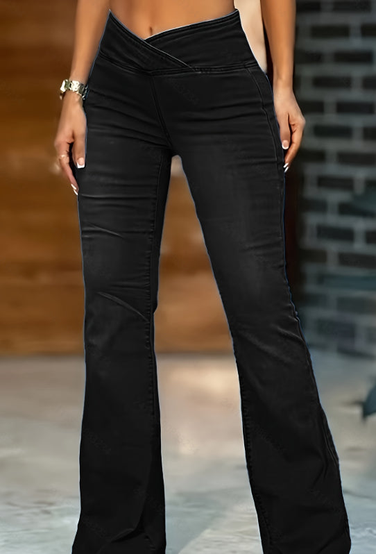 Pantalones vaqueros de campana de imitación de alta calidad, transfronterizos, de levantamiento de cadera, para mujer, estilo europeo y americano.