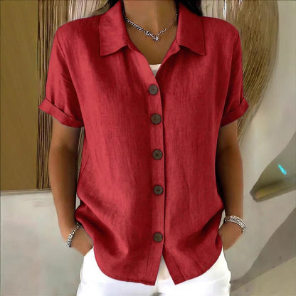 Chemise à manches longues et col à revers pour femme