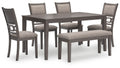 Wrenning 6-Piece Gray Dining Room Table Set with Furniture-0