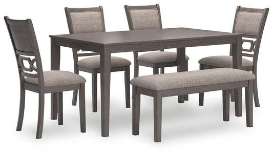 Wrenning 6-Piece Gray Dining Room Table Set with Furniture-0