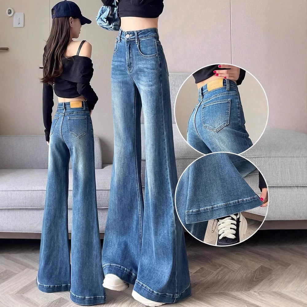 Jean skinny coupe droite à taille cintrée pour femme