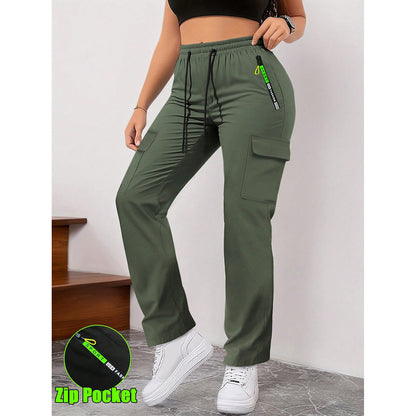 Pantalon décontracté rétro à grandes poches pour femmes