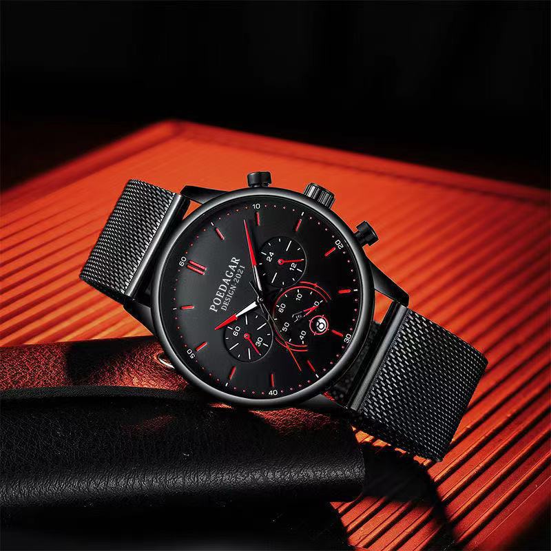 Reloj de cuarzo multifuncional e impermeable para hombre