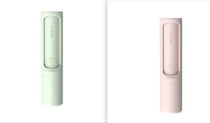 AdTec 2-1 Reusable Pet Hair Remover Brush, portable self-cleaning lint roller in pastel green and pink (2-pack)