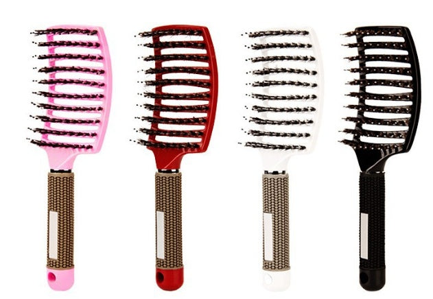 Cepillo para el cabello antinudos Brushy, desenredante para mujer, cerdas de nailon, masajeador de cuero cabelludo, peine para el cabello