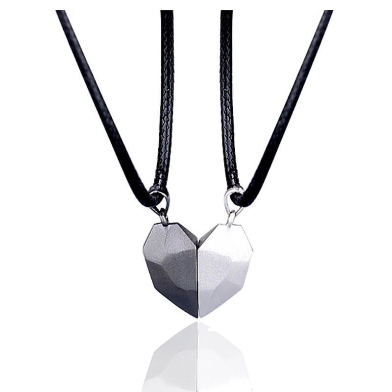 Collar magnético creativo de corazón roto para hombre y mujer