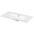 36" Single Bathroom Basin Sink, Vanity Top Only, 3-Faucet Holes, Resin by eprolo