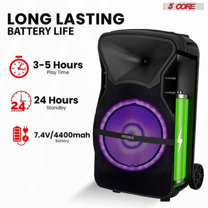 5Core 12 Inch PA Portable Bluetooth Party Speaker