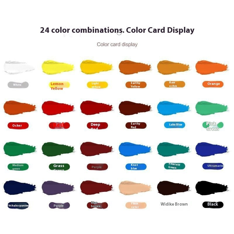 Kit de peinture au propylène 12 ml imperméable pour débutants Peinture pour enfants Peinture à l'huile de 12, 18, 24, 36 couleurs