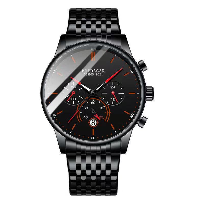 Reloj de cuarzo multifuncional e impermeable para hombre